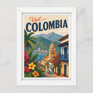 Cartão Postal Visite Viagens Vintage Colômbia