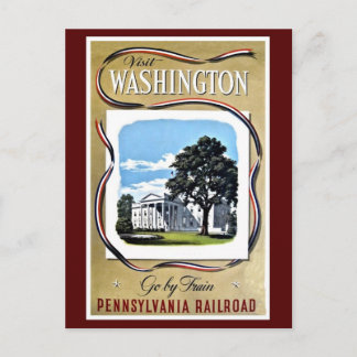 Cartão Postal Visite Washington de trem, Pensilvânia RR