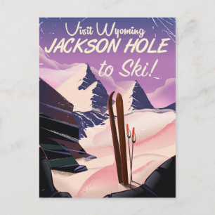 Cartão Postal Visite Wyoming! Jackson Hole para esquiar poster d