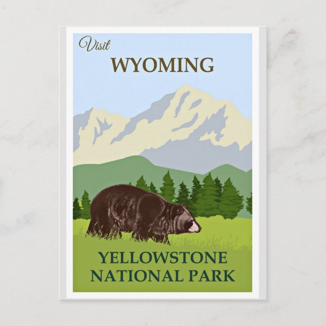 Cartão Postal Visite Wyoming, Parque Nacional Yellowstone (Frente)