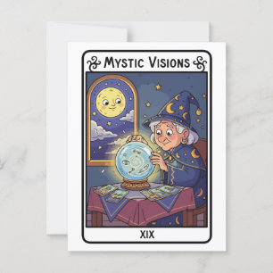 Cartão Postal Visões Místicas - Fortune Teller com Crystal Ball