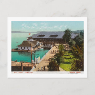Cartão Postal Vista aérea da Boat House, Lago, Parque Leshi