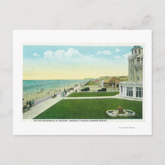 Cartão Postal Vista aérea da calçada à beira-mar, OU (Frente)