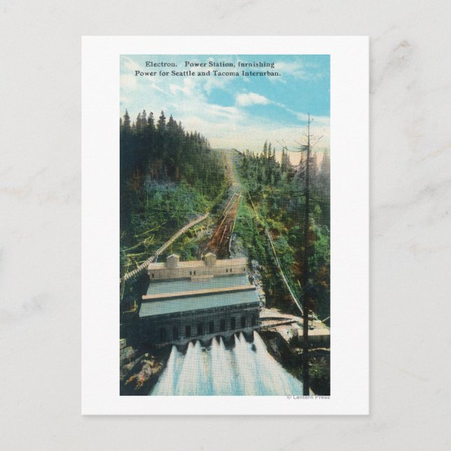 Cartão Postal Vista aérea da central elétrica de eletrões (Frente)