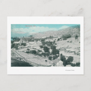 Cartão Postal Vista aérea da Cidade de Mariposa, CA