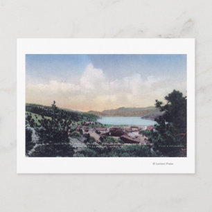 Cartão Postal Vista Aérea da Cidade e do Lago Nederland