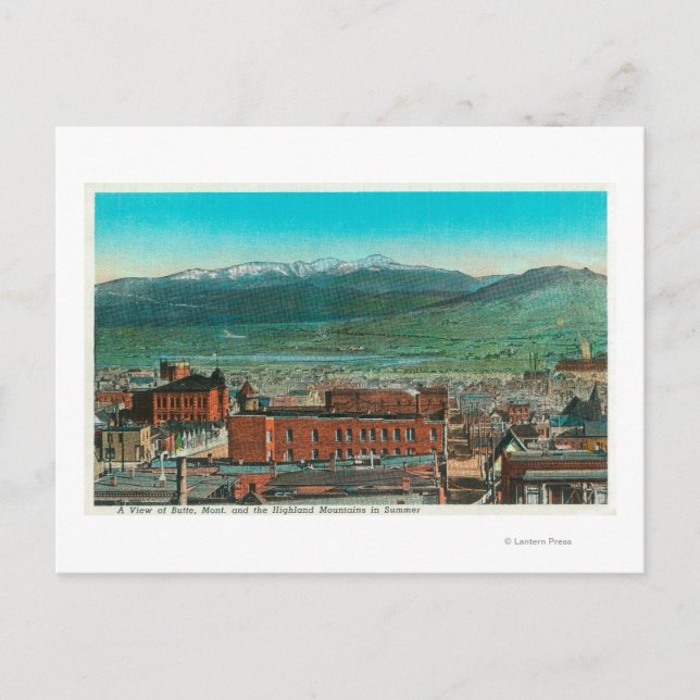 Cartão Postal Vista aérea da cidade e montanha do planalto (Frente)