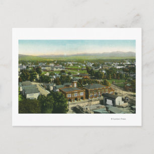 Cartão Postal Vista aérea da cidade, estação de bombeiros e m