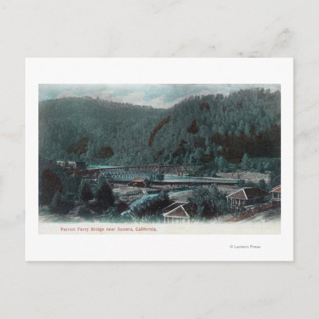 Cartão Postal Vista aérea da ponte de Parrott FerrySonora, CA (Frente)