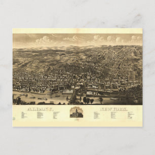 Cartão Postal Vista aérea de Albany, Nova Iorque (1879)