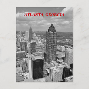 Cartão Postal Vista aérea de Atlanta, Georgia em preto e branco