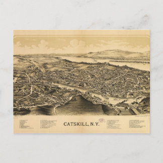 Cartão Postal Vista Aérea de Catskill, Nova York (1889)