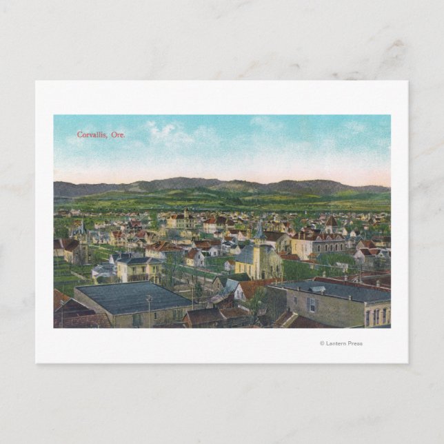 Cartão Postal Vista aérea de CityCorvallis, OR (Frente)