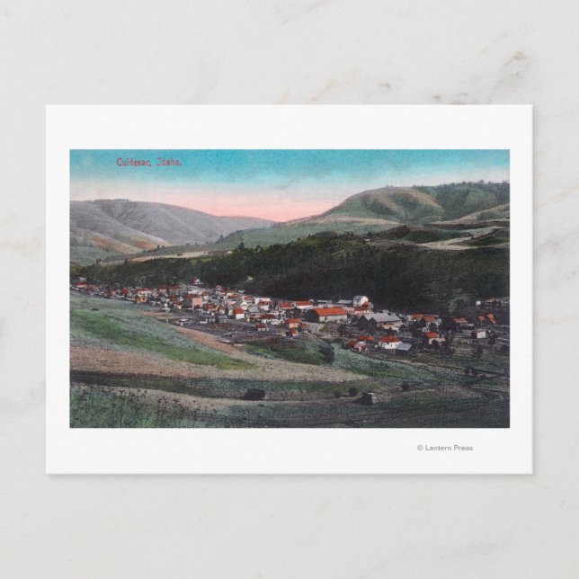 Cartão Postal Vista aérea de CityCuldesac, ID (Frente)