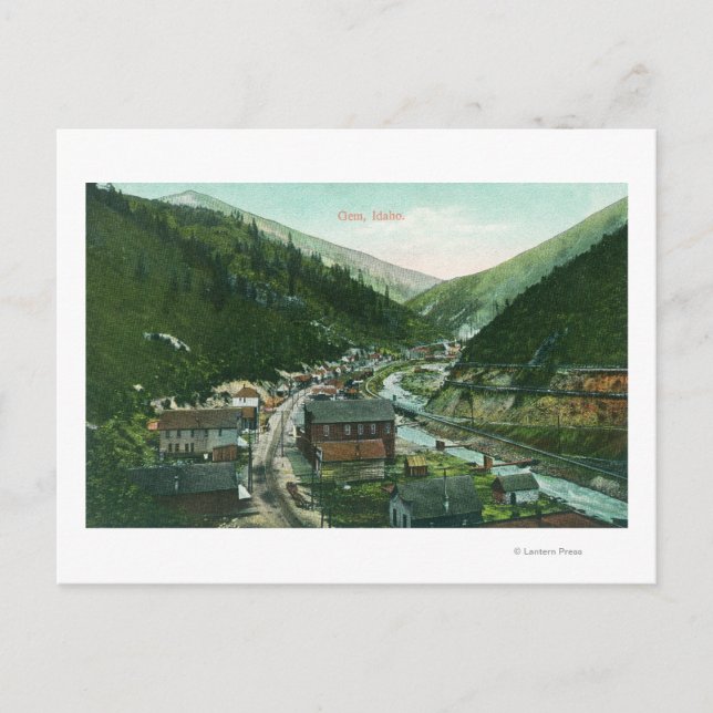 Cartão Postal Vista aérea de CityGem, ID (Frente)