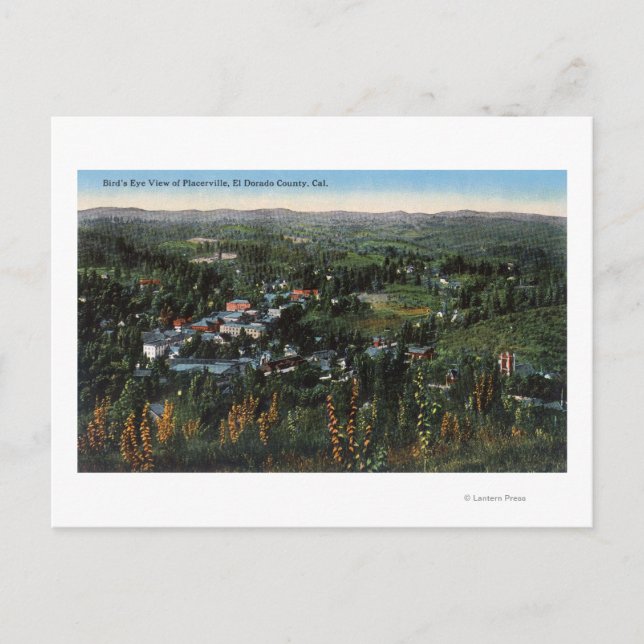 Cartão Postal Vista aérea de CityPlacerville, CA (Frente)