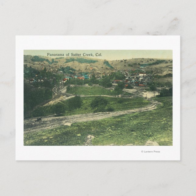 Cartão Postal Vista aérea de CitySutter Creek, CA (Frente)