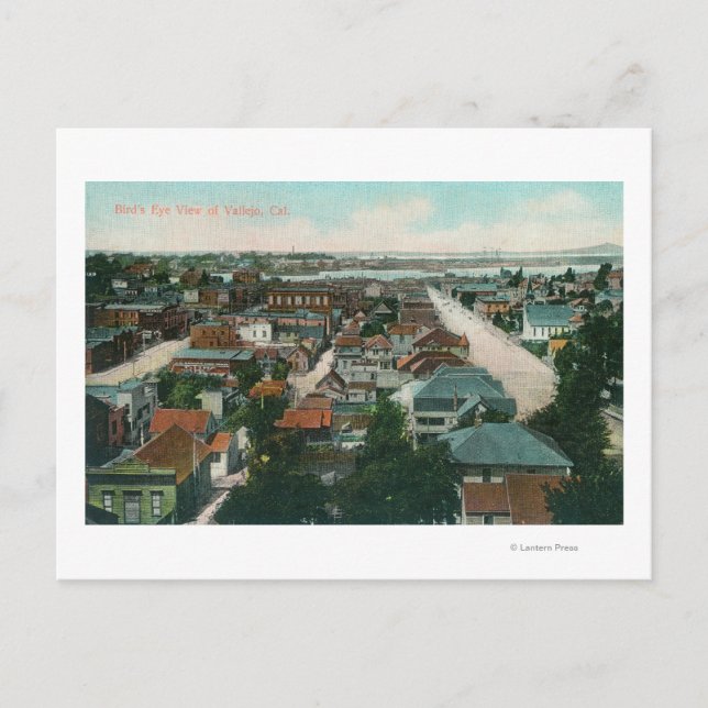 Cartão Postal Vista aérea de CityVallejo, CA (Frente)