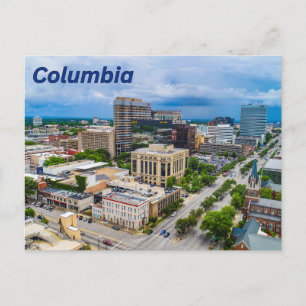 Cartão Postal Vista Aérea de Downtown Columbia, Carolina do Sul