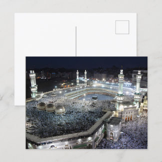 Cartão Postal Vista aérea de Hajj Pilgrims na Kaaba, Meca