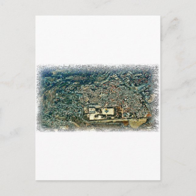 Cartão Postal Vista aérea de Jerusalém (Frente)