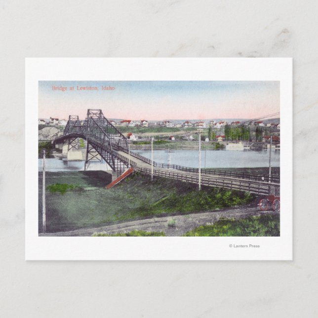 Cartão Postal Vista aérea de Lewiston BridgeLewiston, ID (Frente)