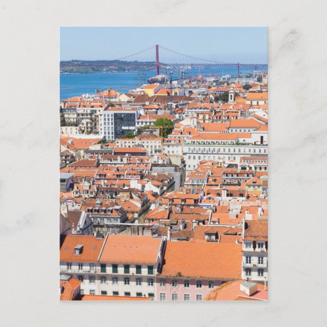 Cartão Postal Vista aérea de Lisboa, Portugal (Frente)