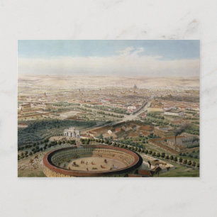 Cartão Postal Vista aérea de Madrid da Plaza de Toros