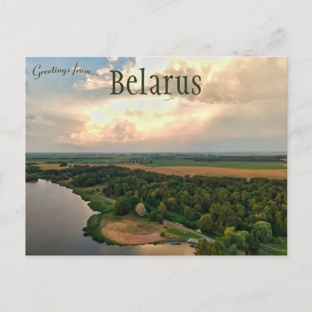 Cartão Postal Vista Aérea de Niaśviž Bielorrússia (Frente)