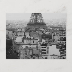 Cartão Postal Vista aérea de Paris negra e branca