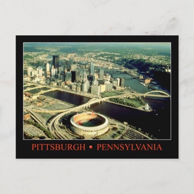 Cartão Postal Vista aérea de Pittsburgh, Pensilvânia (Frente)