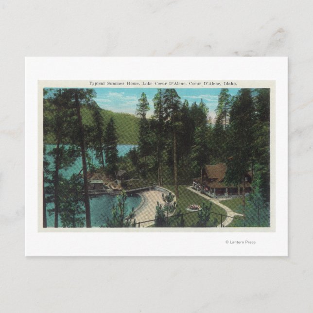 Cartão Postal Vista aérea de uma casa típica de verão no (Frente)