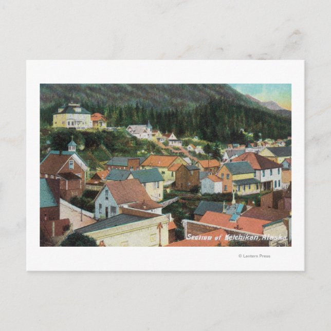 Cartão Postal Vista aérea de uma seção da cidade (Frente)