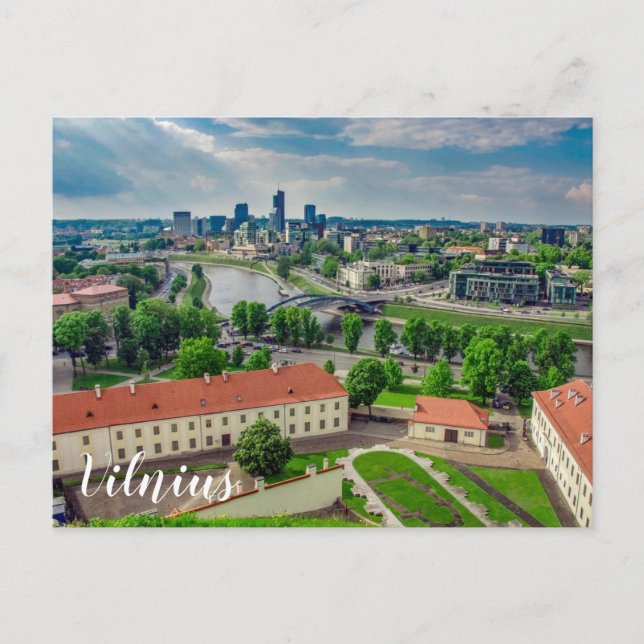 Cartão Postal Vista aérea de Vilnius, Lituânia (Frente)
