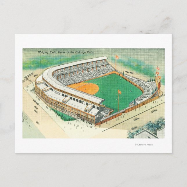 Cartão Postal Vista aérea de Wrigley Field # 3Chicago, IL (Frente)