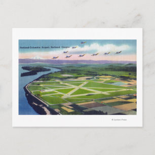Cartão Postal Vista aérea do aeroporto de Portland-Columbia