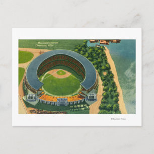 Cartão Postal Vista aérea do Estádio Municipal de Cleveland, O