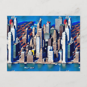 Cartão Postal Vista aérea do padrão de Manhattan