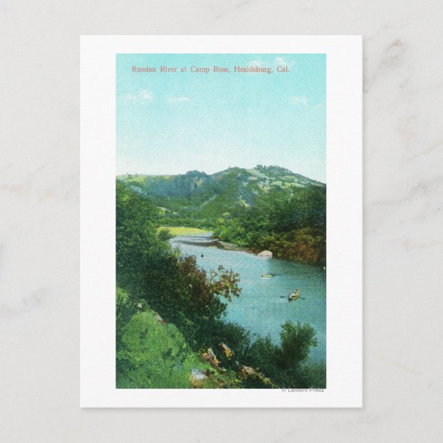 Cartão Postal Vista aérea do rio russo em Camp Rosa (Frente)