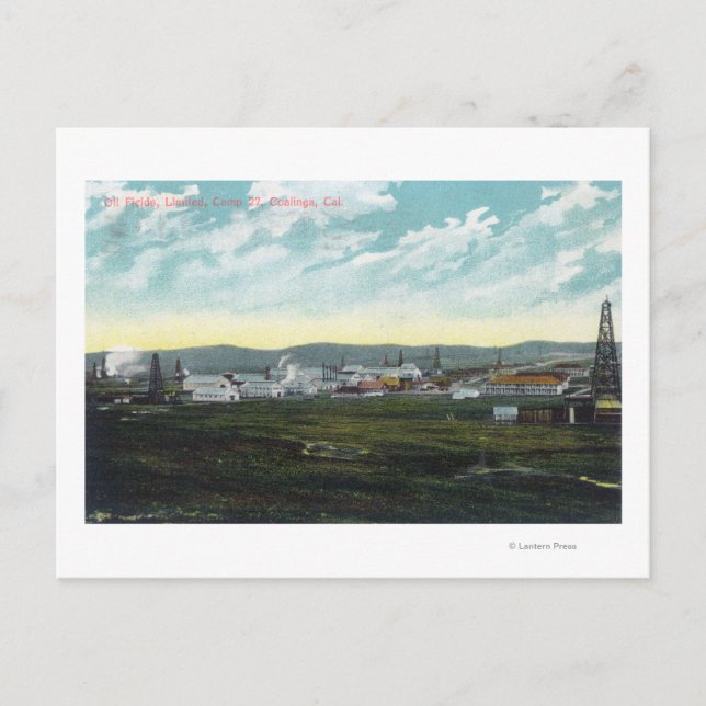 Cartão Postal Vista aérea dos campos petrolíferos do campo 27Coa (Frente)