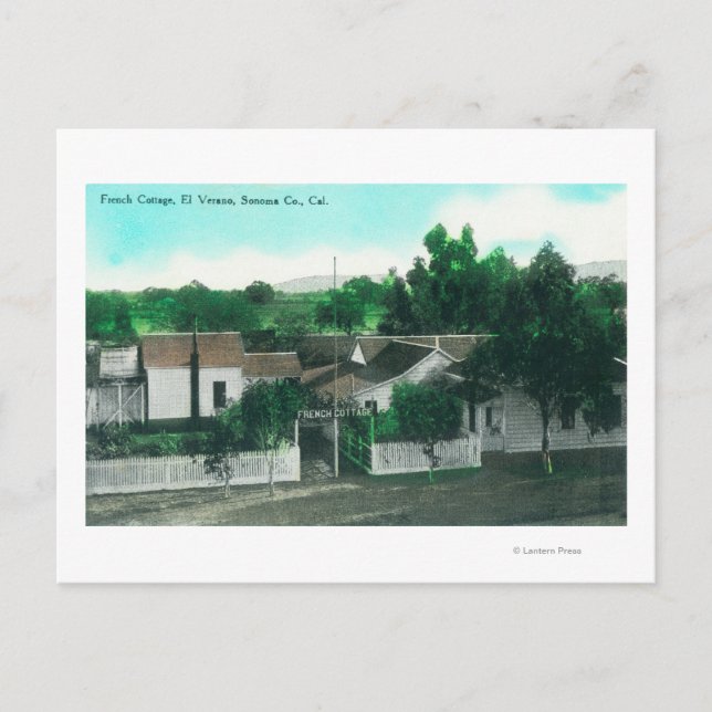 Cartão Postal Vista aérea externa de algodão francês (Frente)