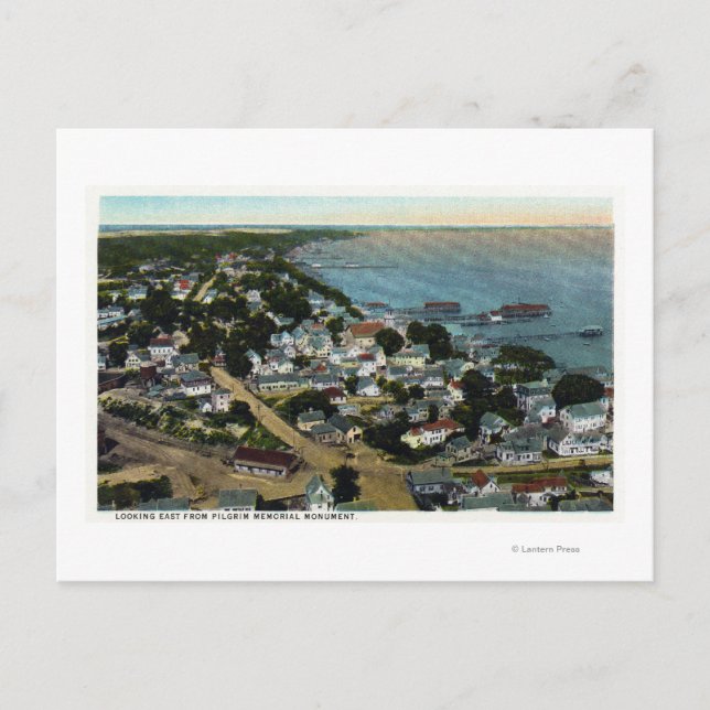 Cartão Postal Vista aérea oriental da cidade de Pilgrim (Frente)