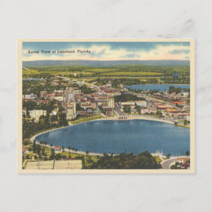 Cartão Postal Vista aérea vintage de Lakeland Flórida
