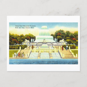 Cartão Postal Vista Antiga da Fonte Memorial James Scott