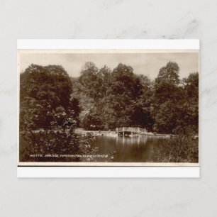 Cartão Postal Vista Antiga da Ponte Rústica de Brogyntyn Oswestr