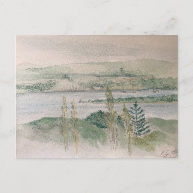 Cartão Postal Vista através do rio (Frente)