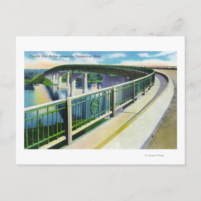 Cartão Postal Vista através do rio Connecticut (Frente)
