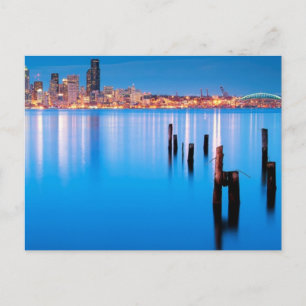 Cartão Postal Vista azul-hora do centro Seattle