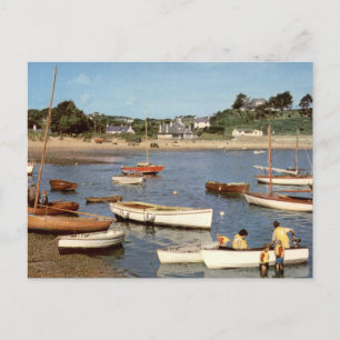 Cartão Postal Vista Costeira Vintage do Porto de Abersoch
