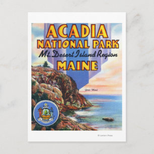 Cartão Postal Vista da Cabeça de Excelente e do Selo de Maine